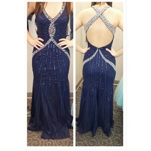 Navy blue prom dress